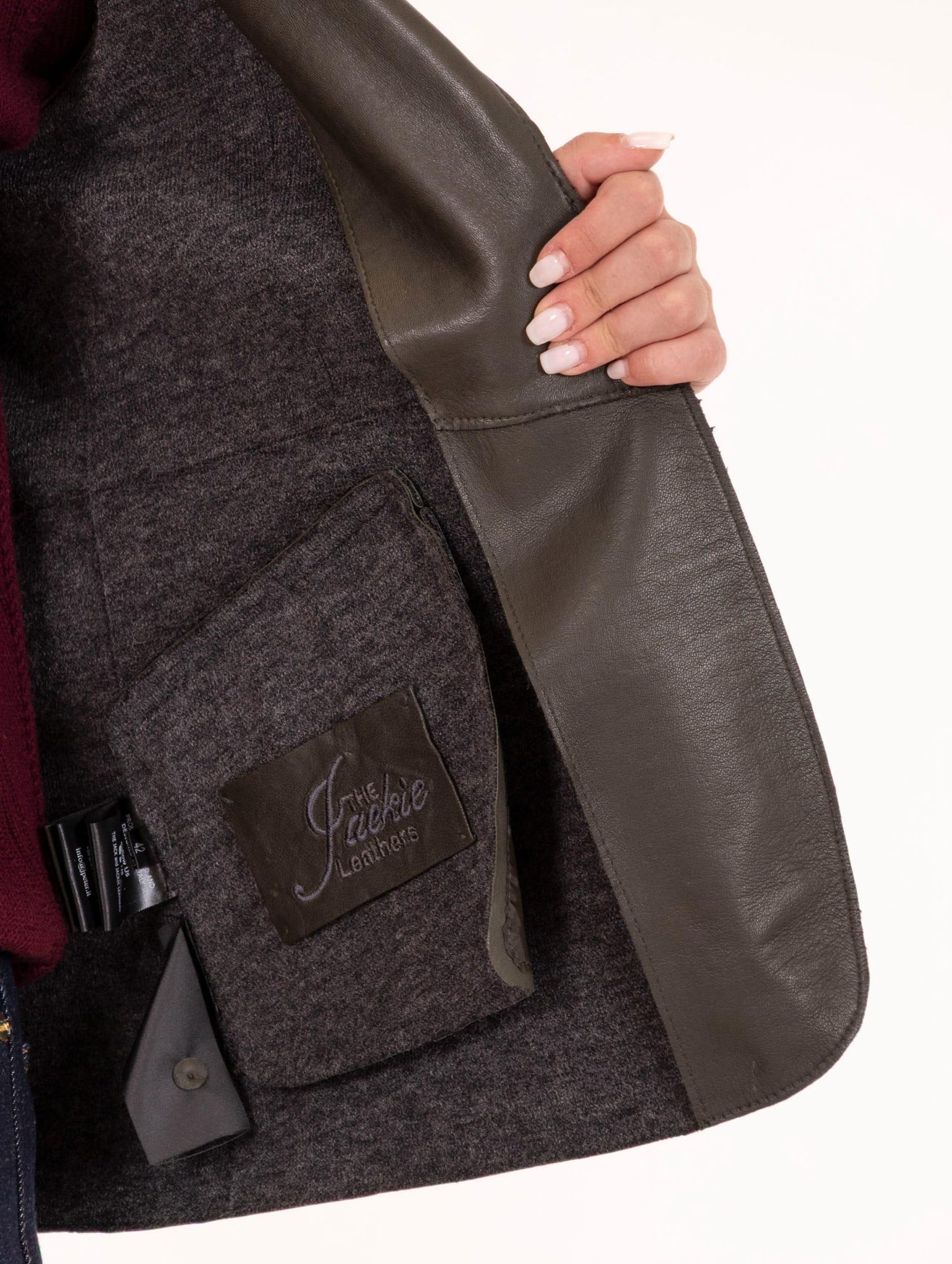 Blazer Liac The Jackie Leather in Pelle Plongee Verde LUCI705 The Jack Leathers