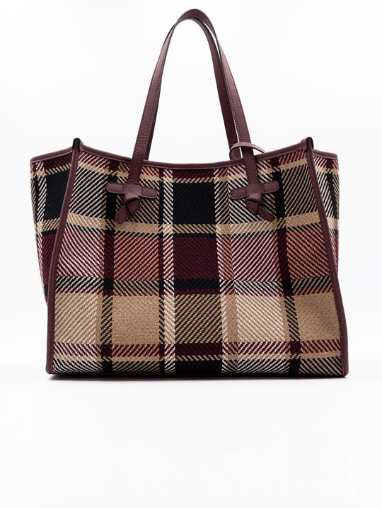Marcella Gianni Chiarini in Bordeaux Tartan Fabric