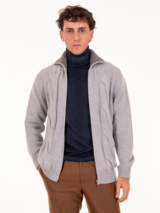 Cardigan Luigi Gentile in Lana Merinos Grigio