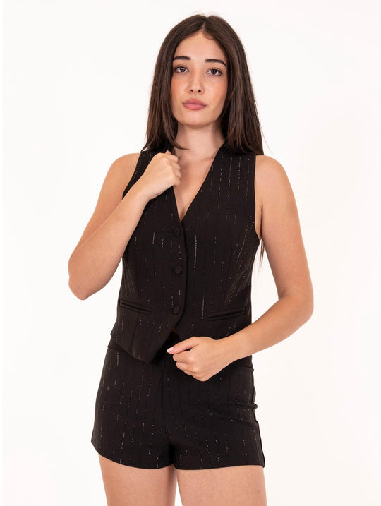 Gilet Gessato Diamanti Nosecrets Nero