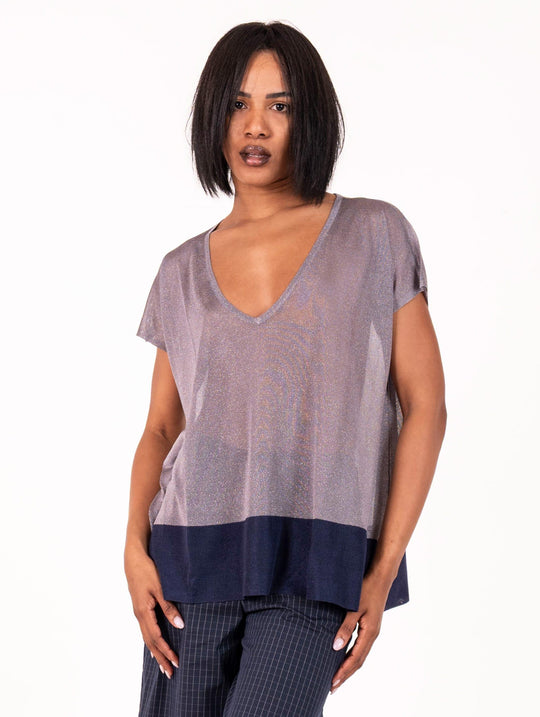 Maglia Alessia Santi in Misto Viscosa Blu