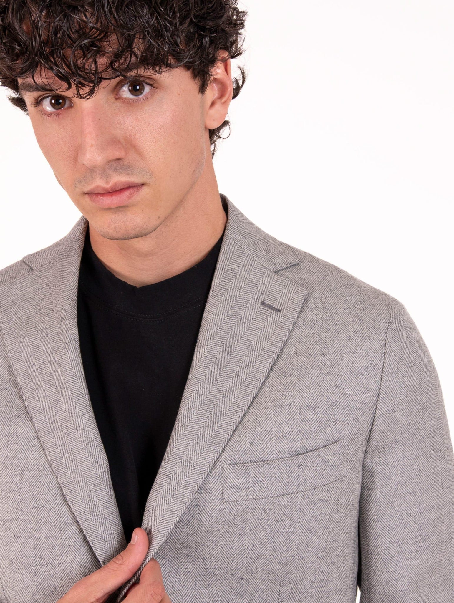 Giacca Sartoriale Four Stroke in Lana Vergine Spigata Grigia PRAGA2/13133040 Four Stroke