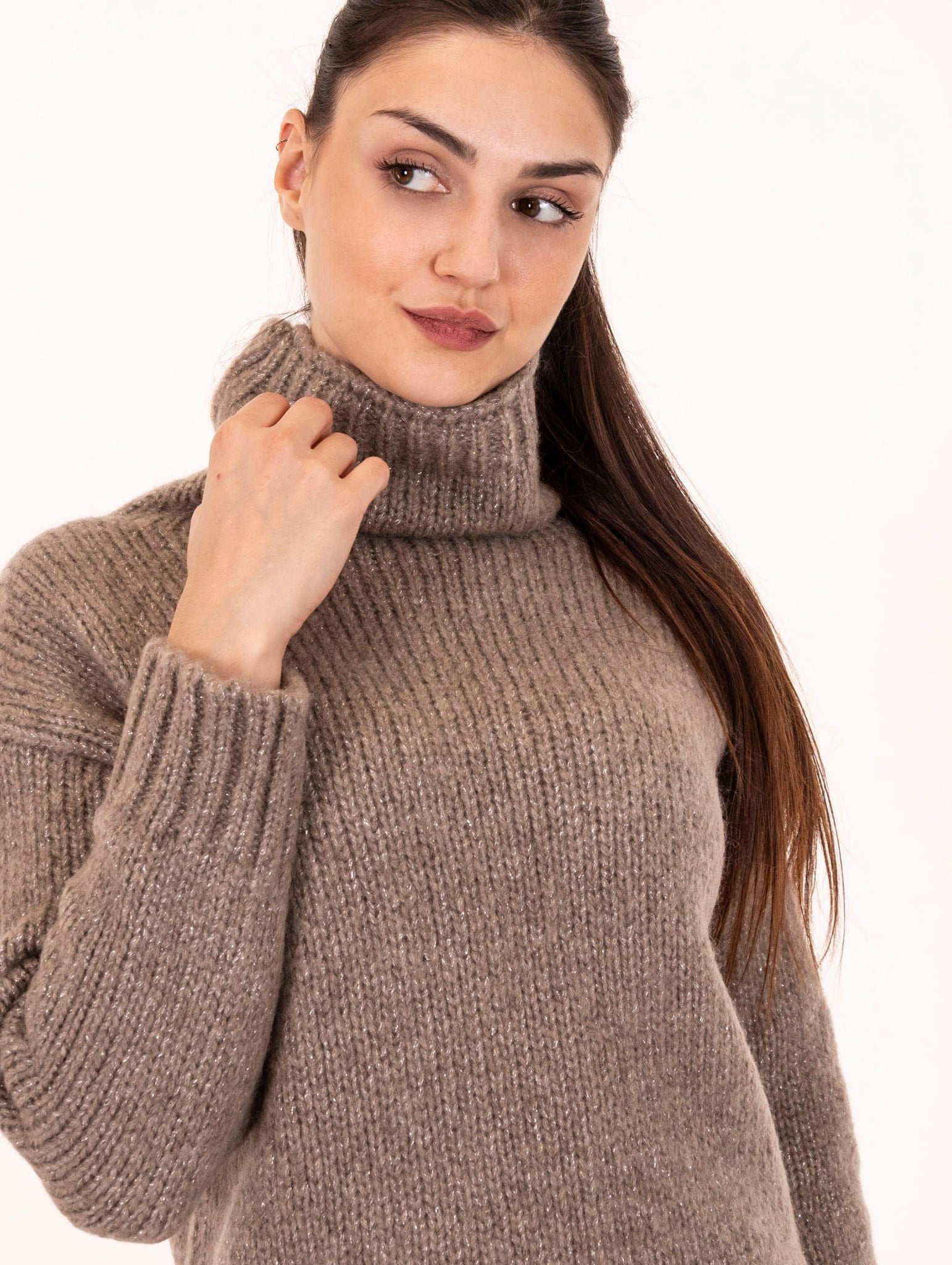 Dolcevita Alpha Studio in Lana Lurex Beige AD-4540H2016 Alpha Studio