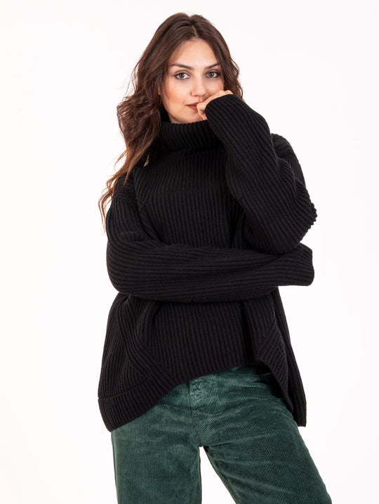 Pull Daniele Fiesoli in Misto Cachemire a Coste Nero