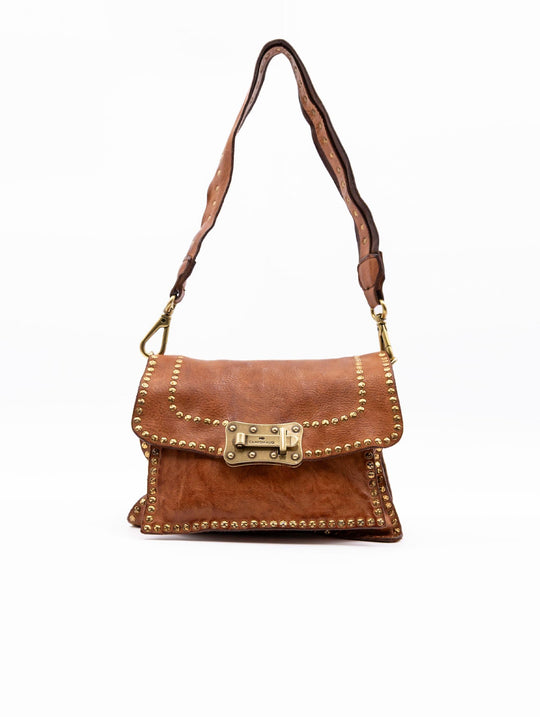 Borsa Agnese Campomaggi con Borchie Cognac