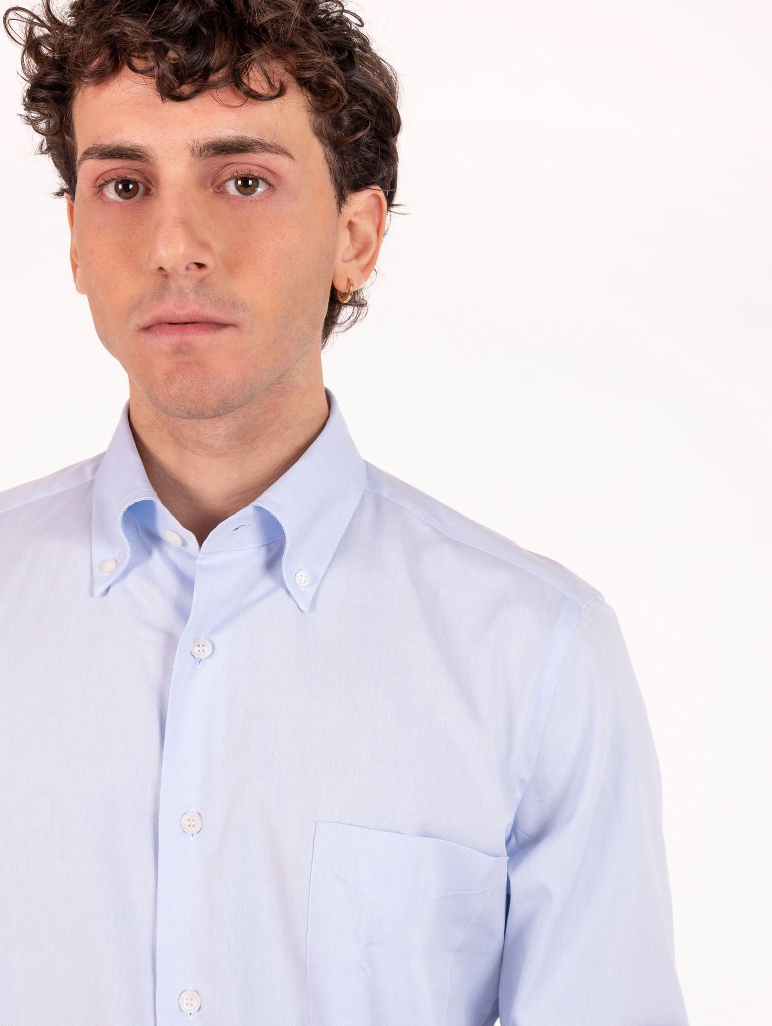 Camicia Regular Orian Botton Down in Cotone Azzura N35702RP8420 Orian