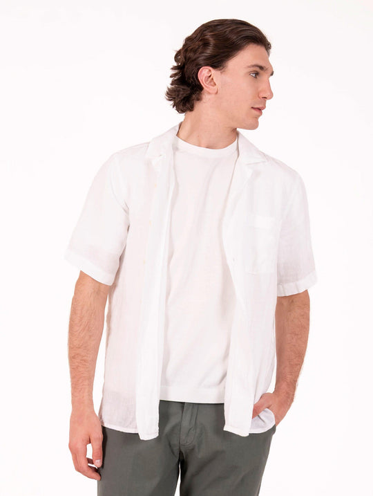 Camicia Bowling Roy Roger's in Lino Bianca