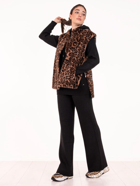 Gilet Eco Pelliccia Leon e Loulou Maculato