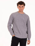 Alpha Studio Crew Neck Sweater in Wool and Cashmere Flannel