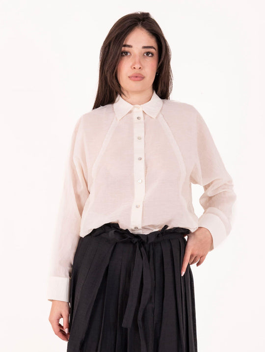 Camicia Alpha Studio in Cotone Vaniglia