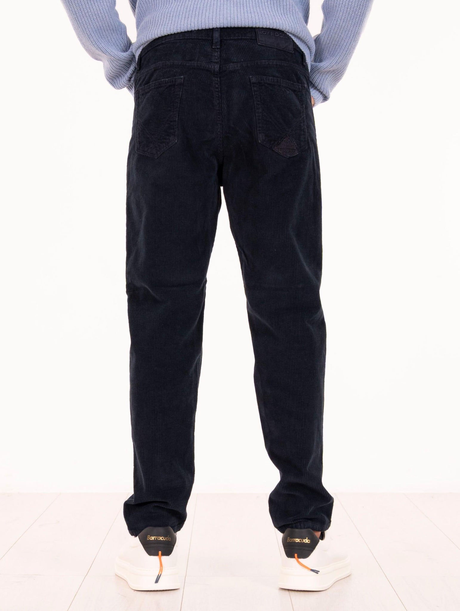 Pantalone Roy Roger's Dapper Plain in Velluto Navy RRU90007P4600112C0048 Roy Roger's