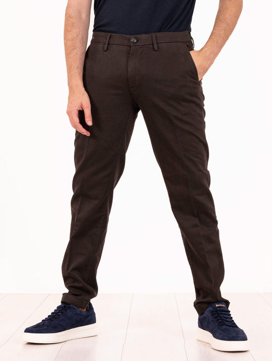 Re-Hash Pants in Cotton and Tencel Dark Brown