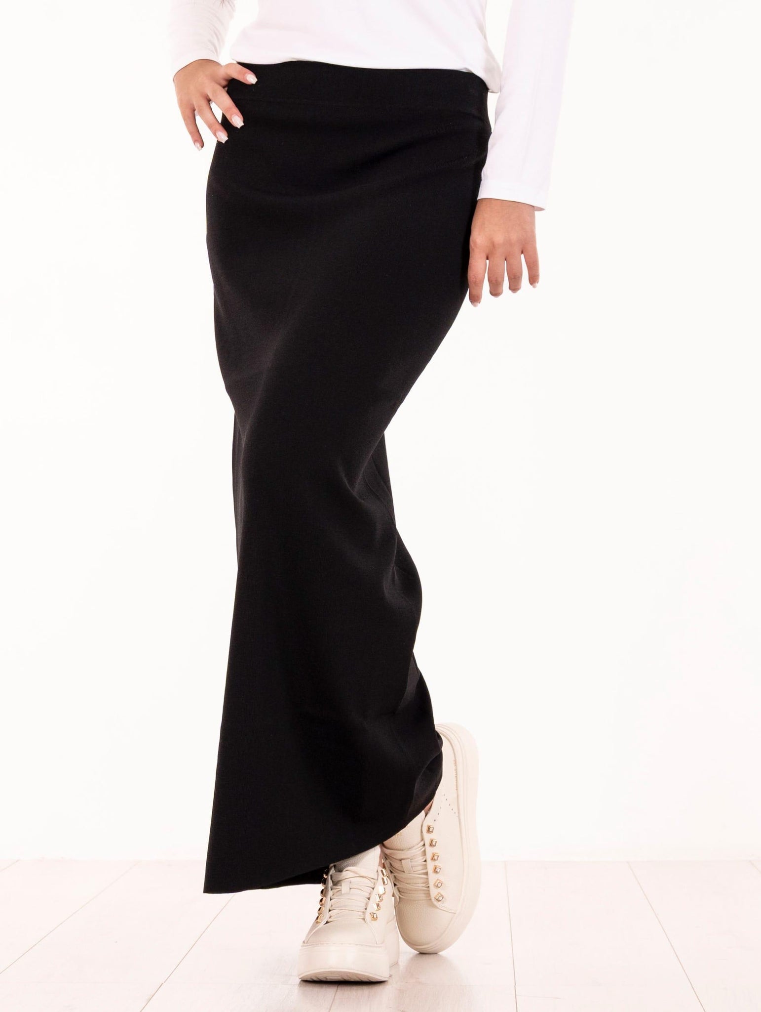 Gonna Tricot Alpha Studio in Viscosa Nera AD-4352M2002 Alpha Studio