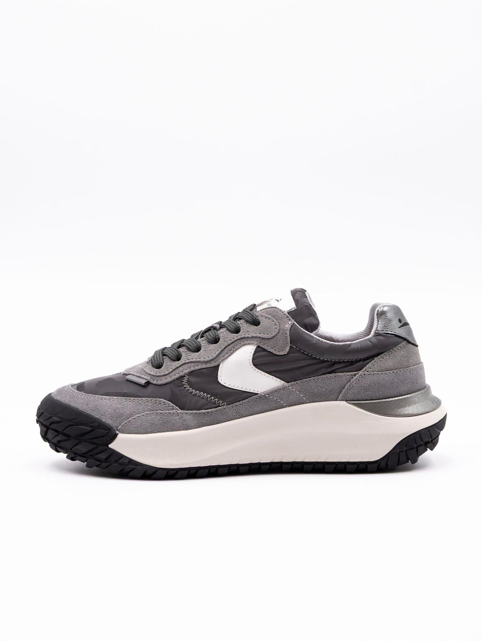 Sneakers Club Act Voile Blanche in Suede e Nylon Piombo e Argento CLUBACTWLEADSILVER Voile Blanche