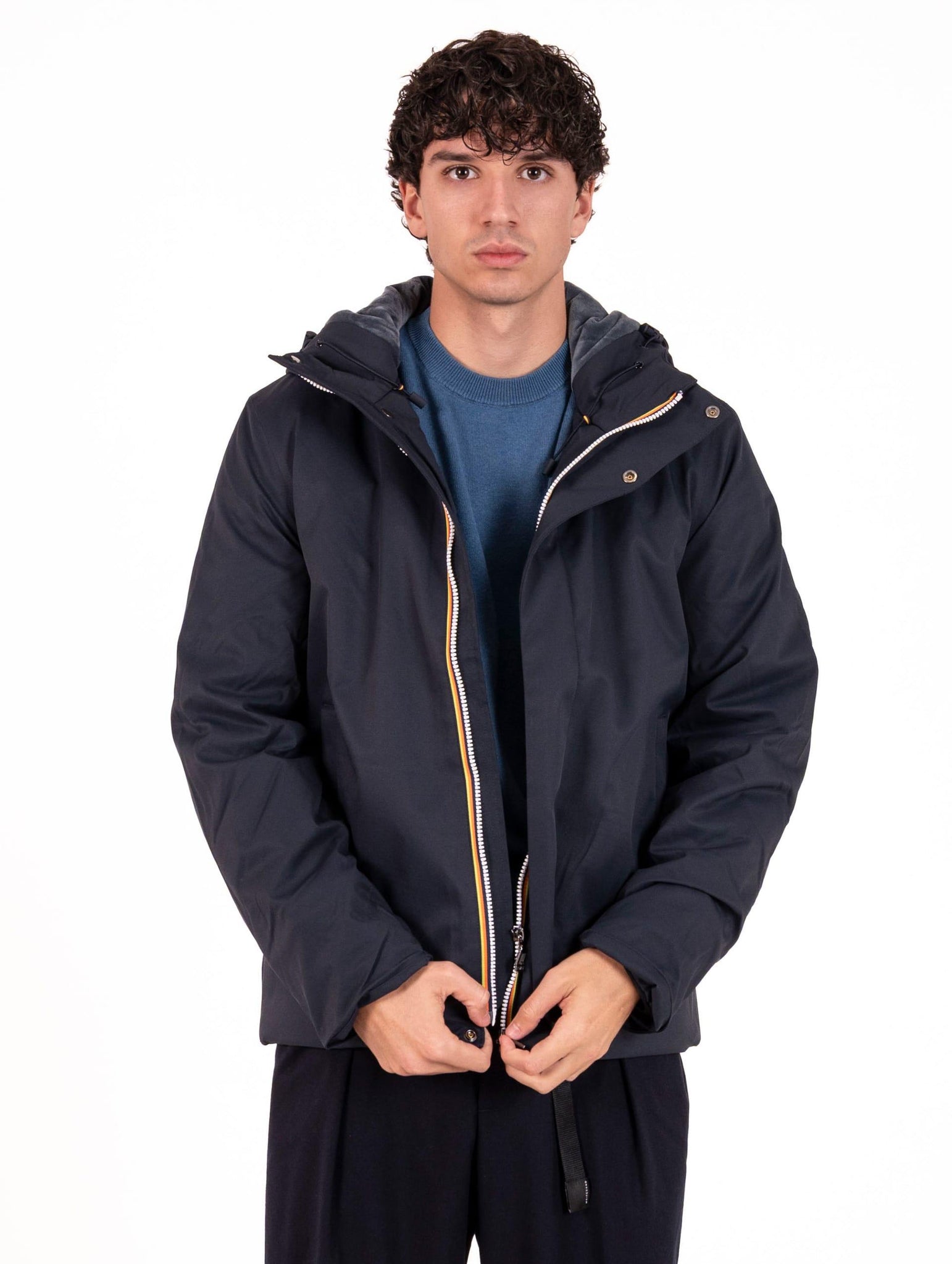 Giubbotto Jacko K-Way in Tessuto Tecnico Blu K8133DWAL9 K-Way