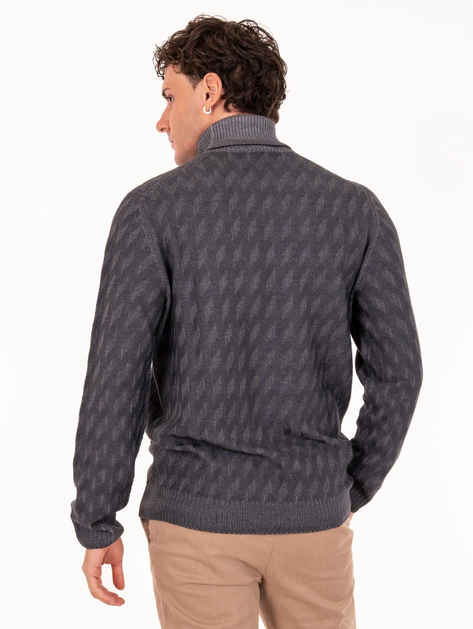 Dolcevita Luigi Gentile in Lana Merinos Piombo LG116606 Luigi Gentile