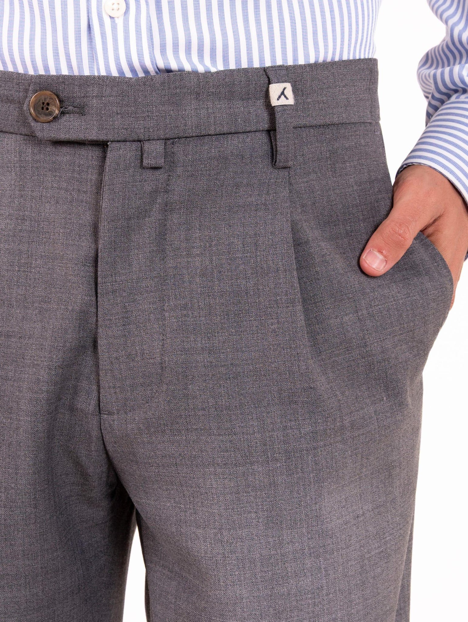 Pantalone Chino Myths in Lana Grigio Melange 25WM19L10634 Myths