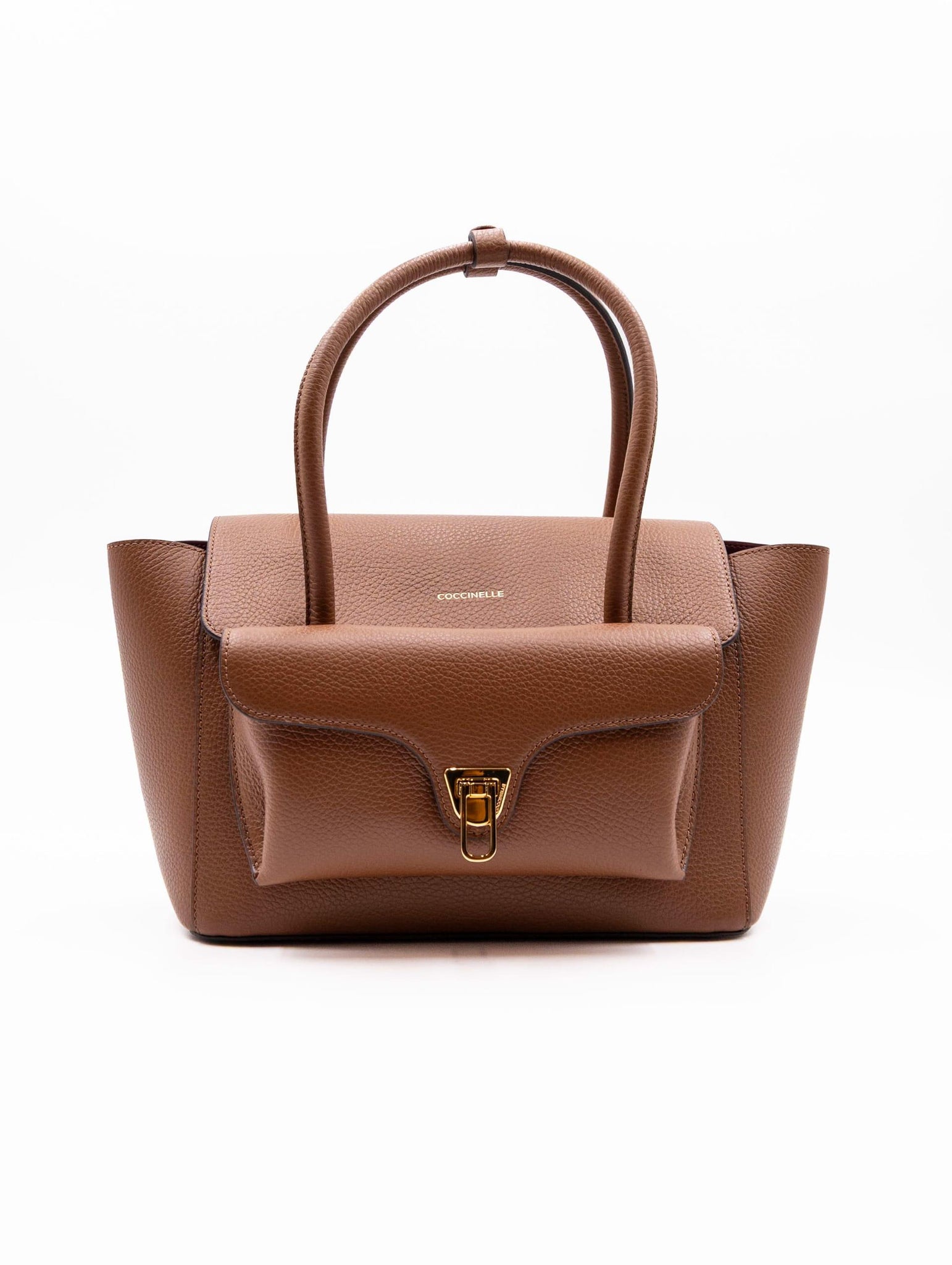Borsa Double Beat Coccinelle in Pelle Martellata Cognac E1T8A180201W11 Coccinelle