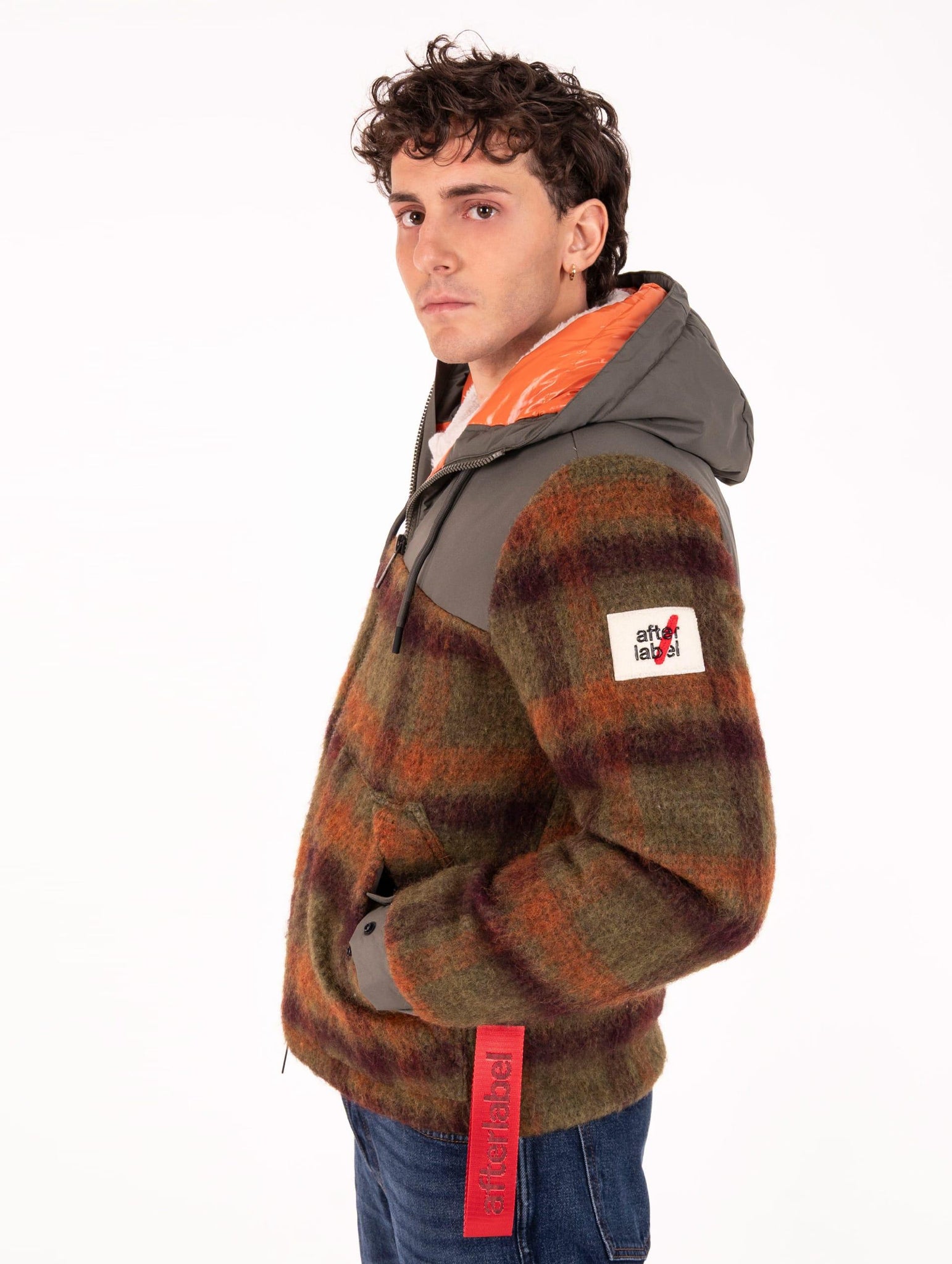 Piumino After Label Stanley Biametrico con Cappuccio Militare, Arancio, Bordeaux STANLEYL109850 After Label