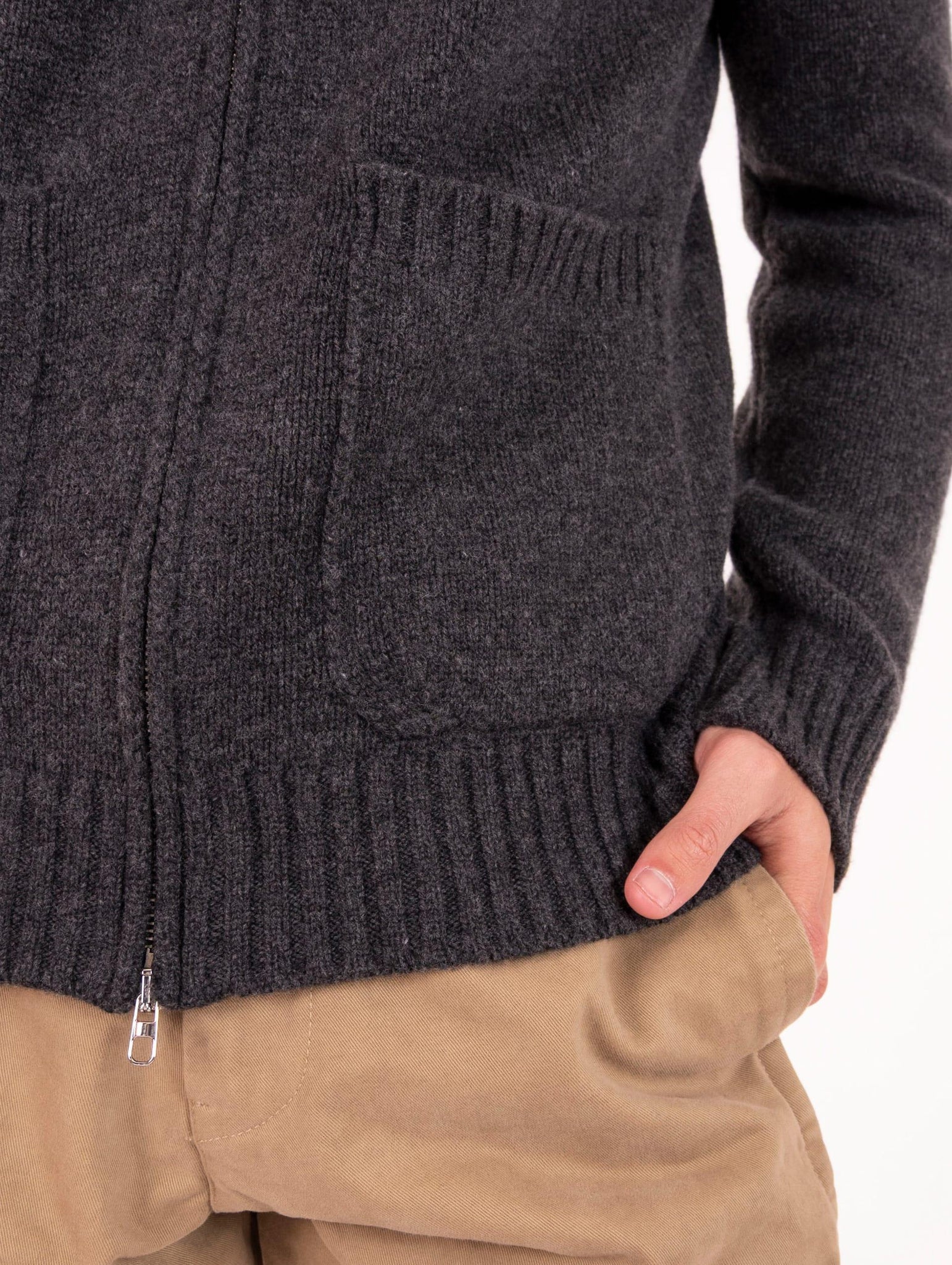 Cardigan Luigi Gentile in Lana e Cashmere Antracite LG123807 Luigi Gentile