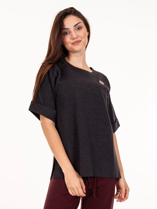 T-shirt M/M Alpha Studio in Merino Wool Anthracite