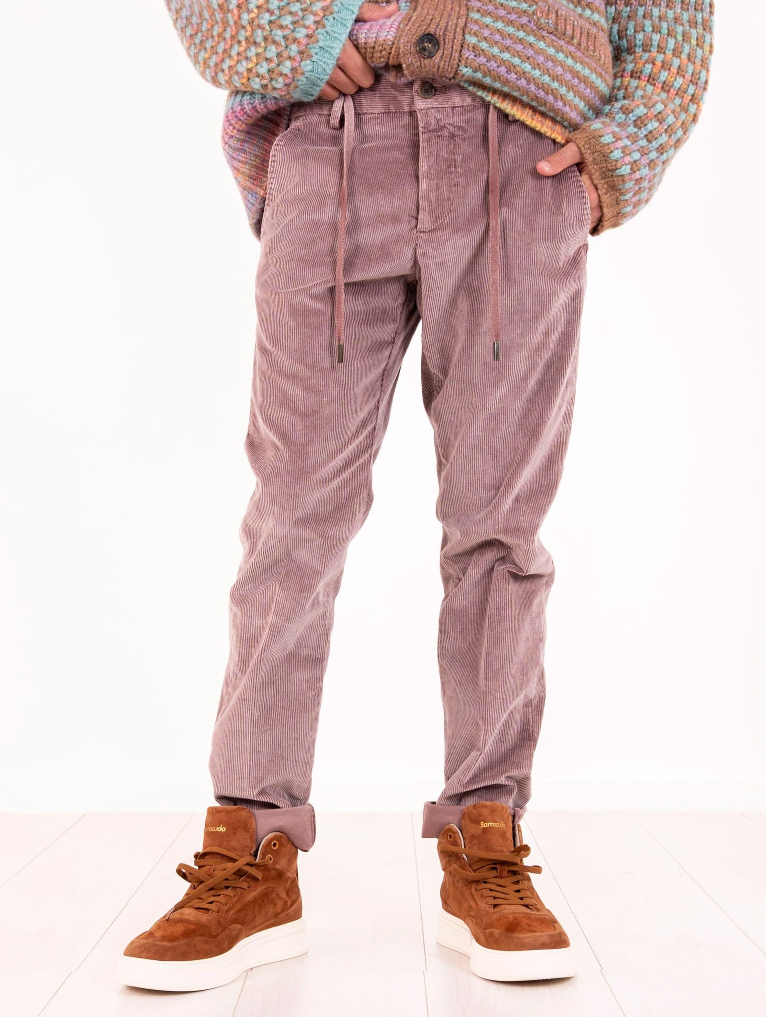 Pantalone Myths in Velluto a Coste Prugna 25WM12L14-FR19 Myths