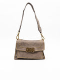 Borsa Agnese Campomaggi con Borchie in Pelle Cemento