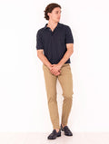 Zanieri Chic Polo aus navyfarbenem Baumwollkrepp
