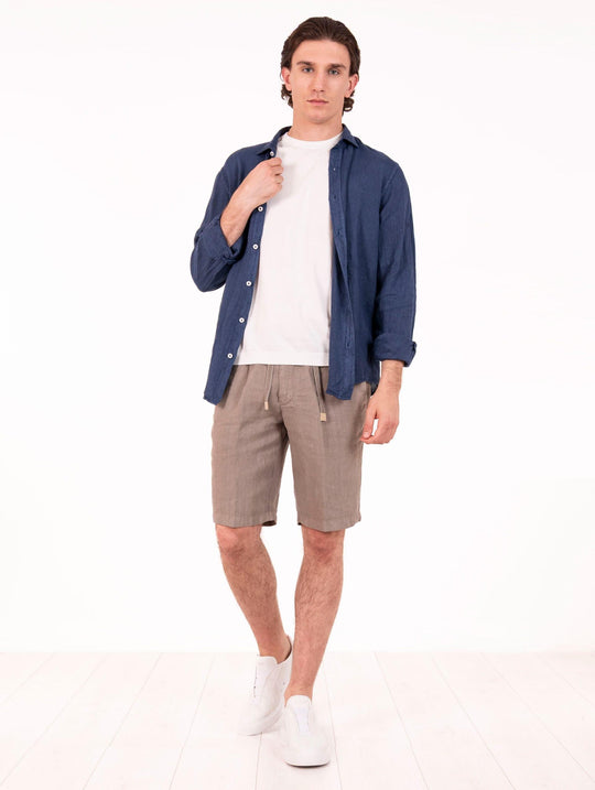 Camicia Roy Roger's Pierce in Lino Blu