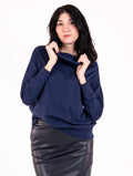Maglia Vulcano Alpha Studio in Lana Merinos Extrafine Blu