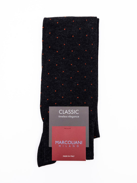 Marcoliani Milano Classic Socken aus Pima-Baumwolle Anthrazit und Orange
