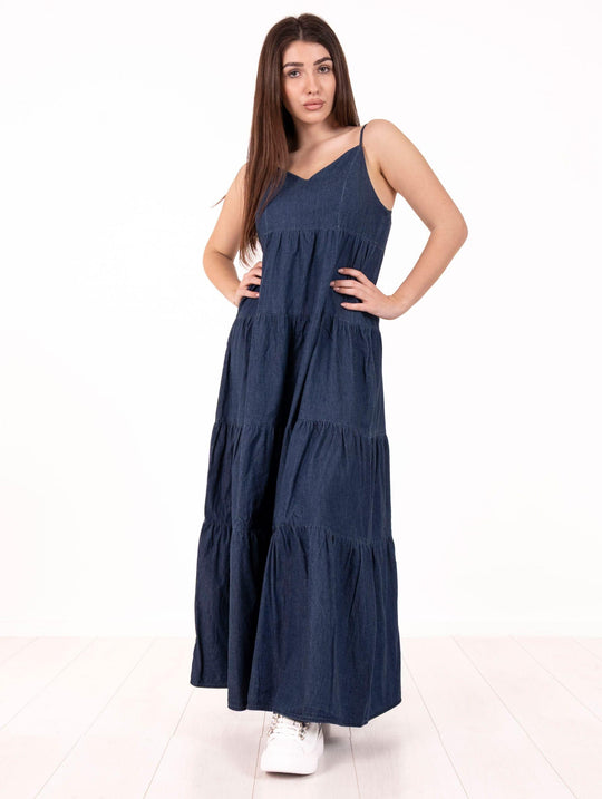 White Wise Kleid aus Chambray Denim