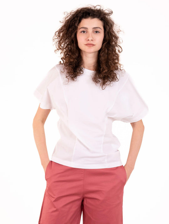 T-shirt Kimono Alpha Studio in Cotone Bianca