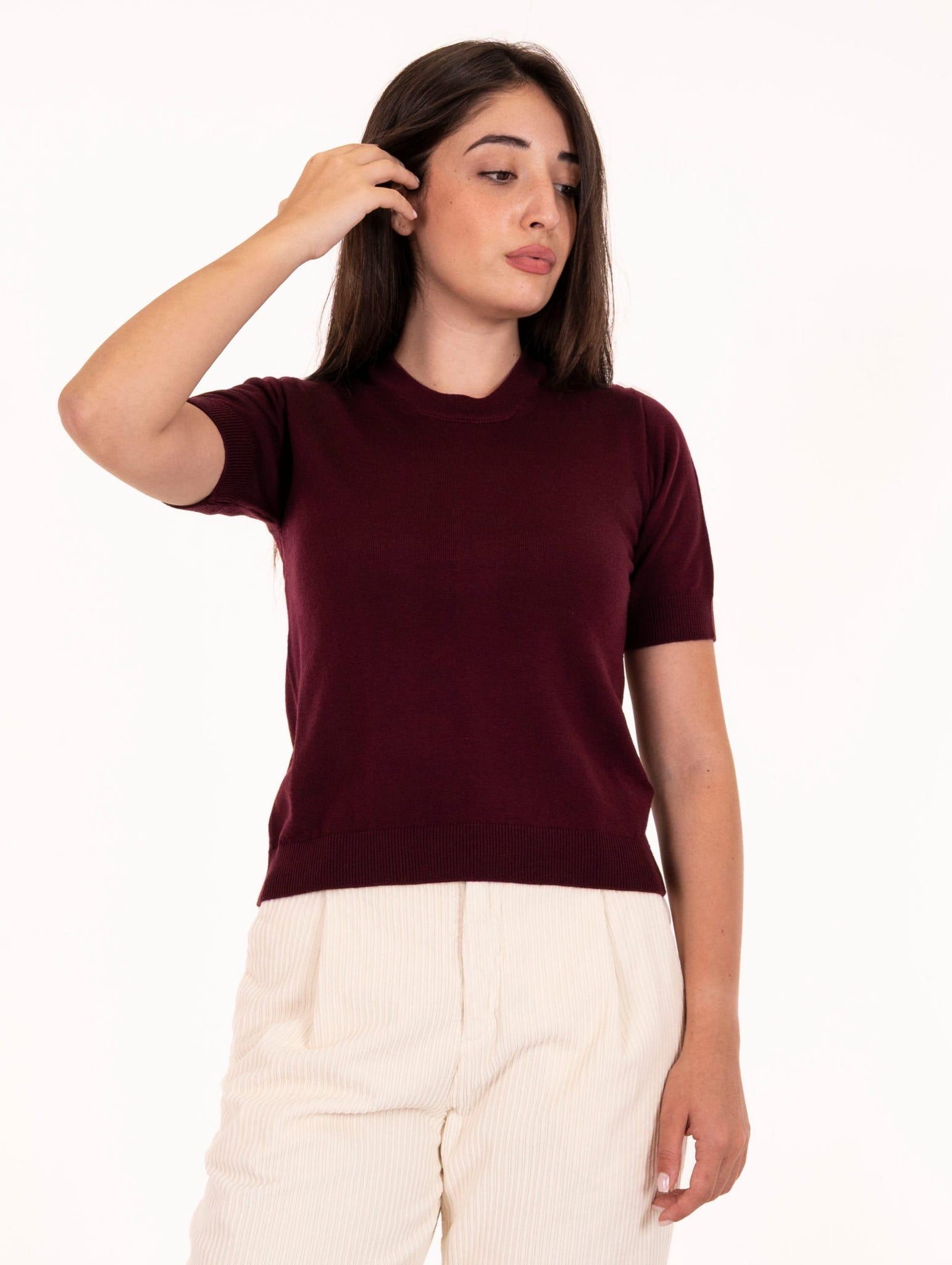 Maglia M/M Alpha Studio in Lana Merinos Ciliegia AD-4010C2009 Alpha Studio