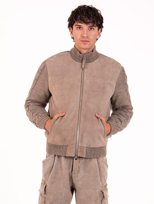 The Jackie Leathers Jacket in Double Torotra and Mud Fabric