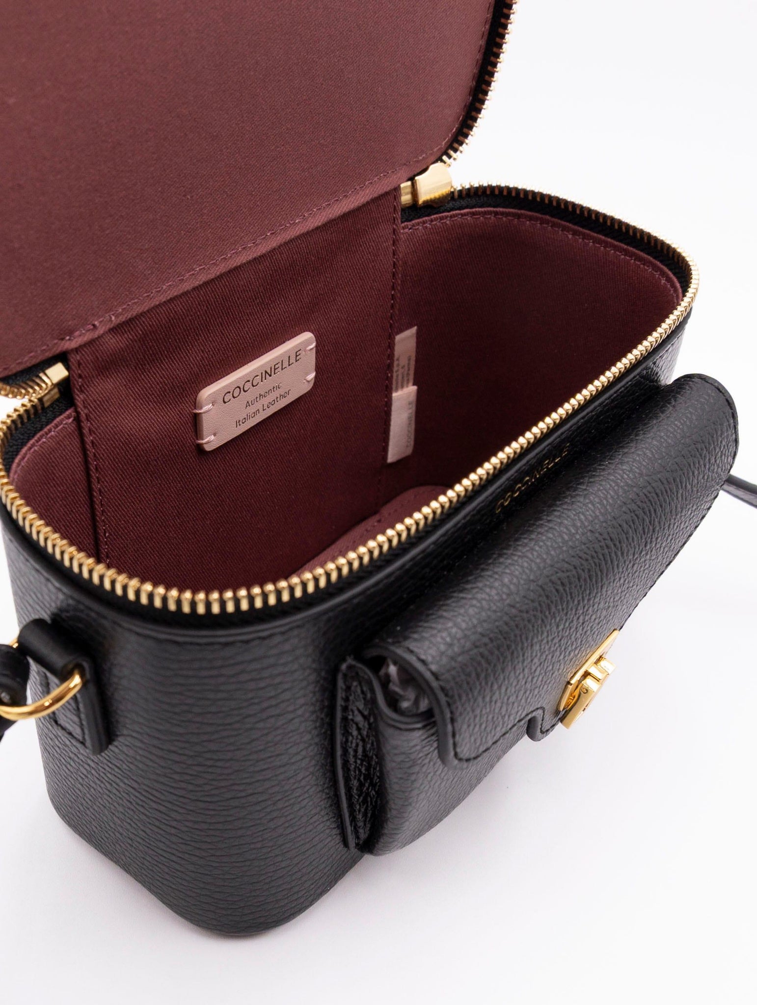 Minibag  Coccinelle in Pelle Martellata Nero E5TFK550101001 Coccinelle