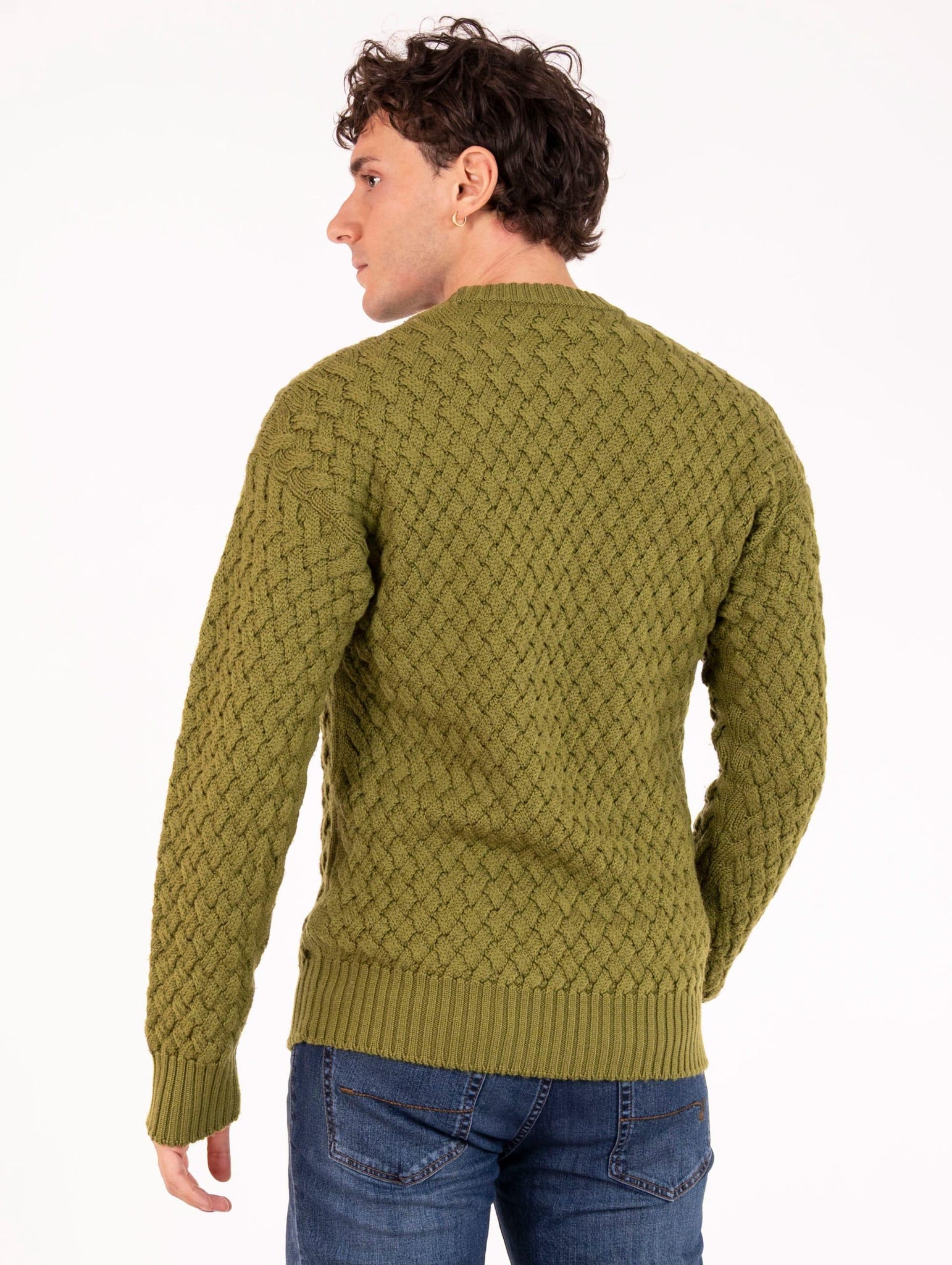 Maglia Alpha Studio in Lana Merinos Extrafine Pistacchio AU-3081C1006 Alpha Studio