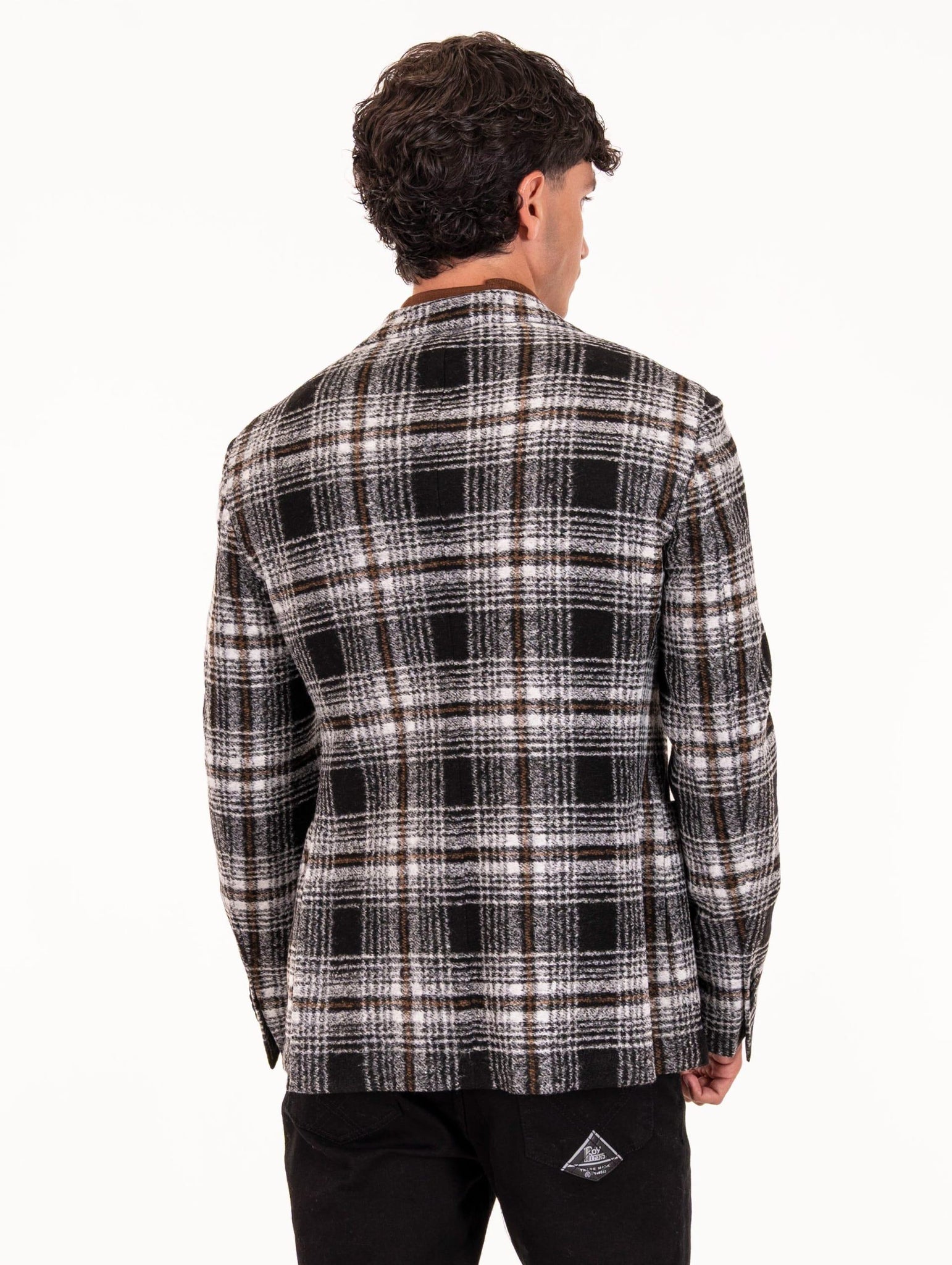 Giacca L.B.M. 1911 in Jersey di Lana Check Nero e Bianco 28115573301 L.B.M. 1911