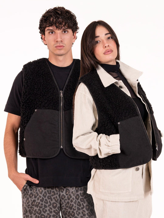 Gilet Maison Crazy Worker Teddy Nero