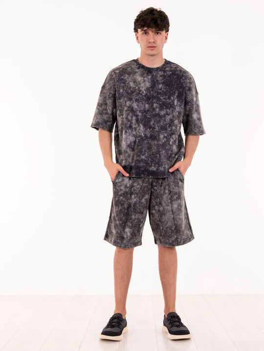 Bermuda Roberto Collina aus Baumwolle Anthrazit Melange