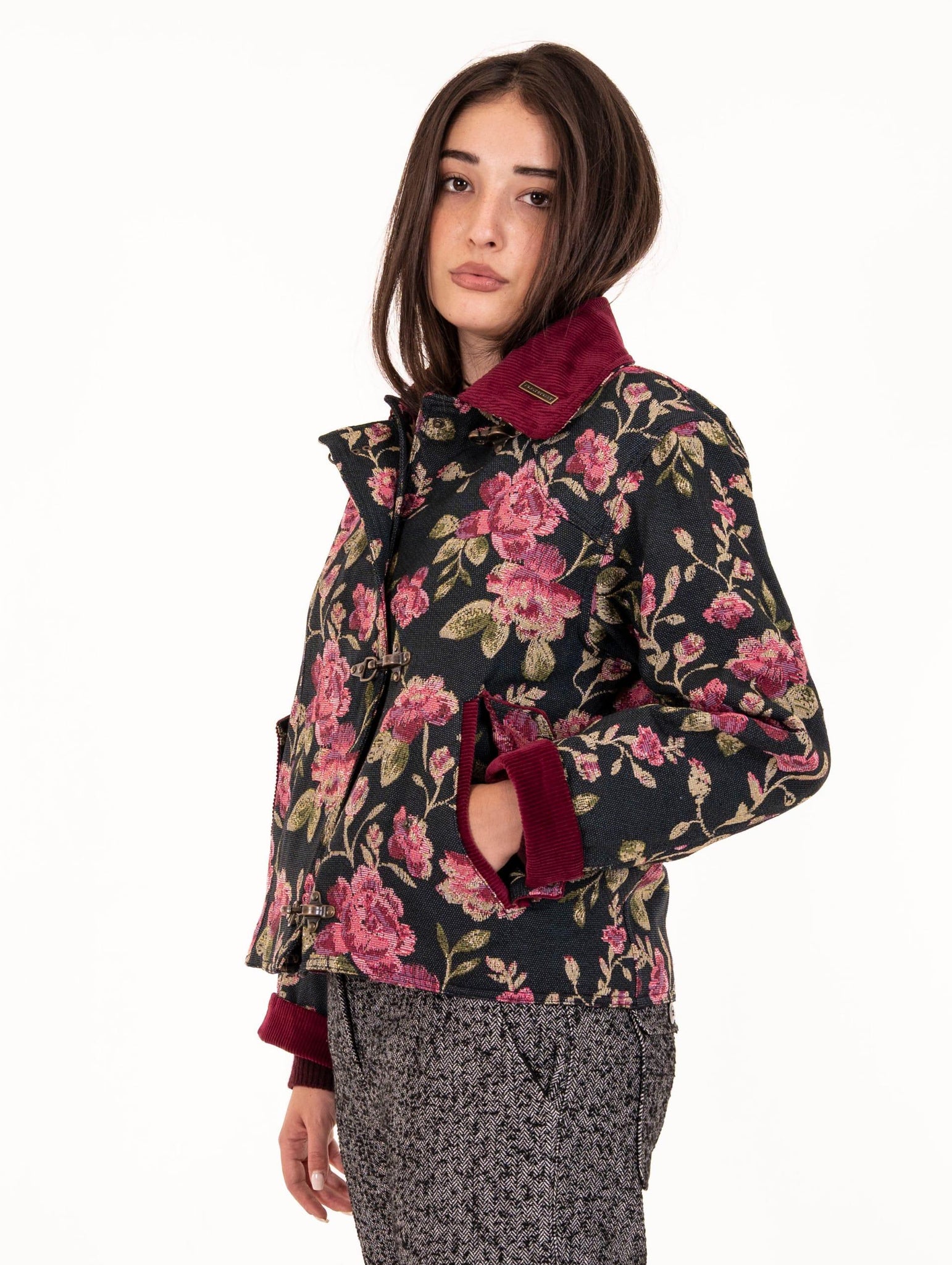 Giacca Front Street Flower e Velluto Nero e Bordeaux 3570101 Front Street 8