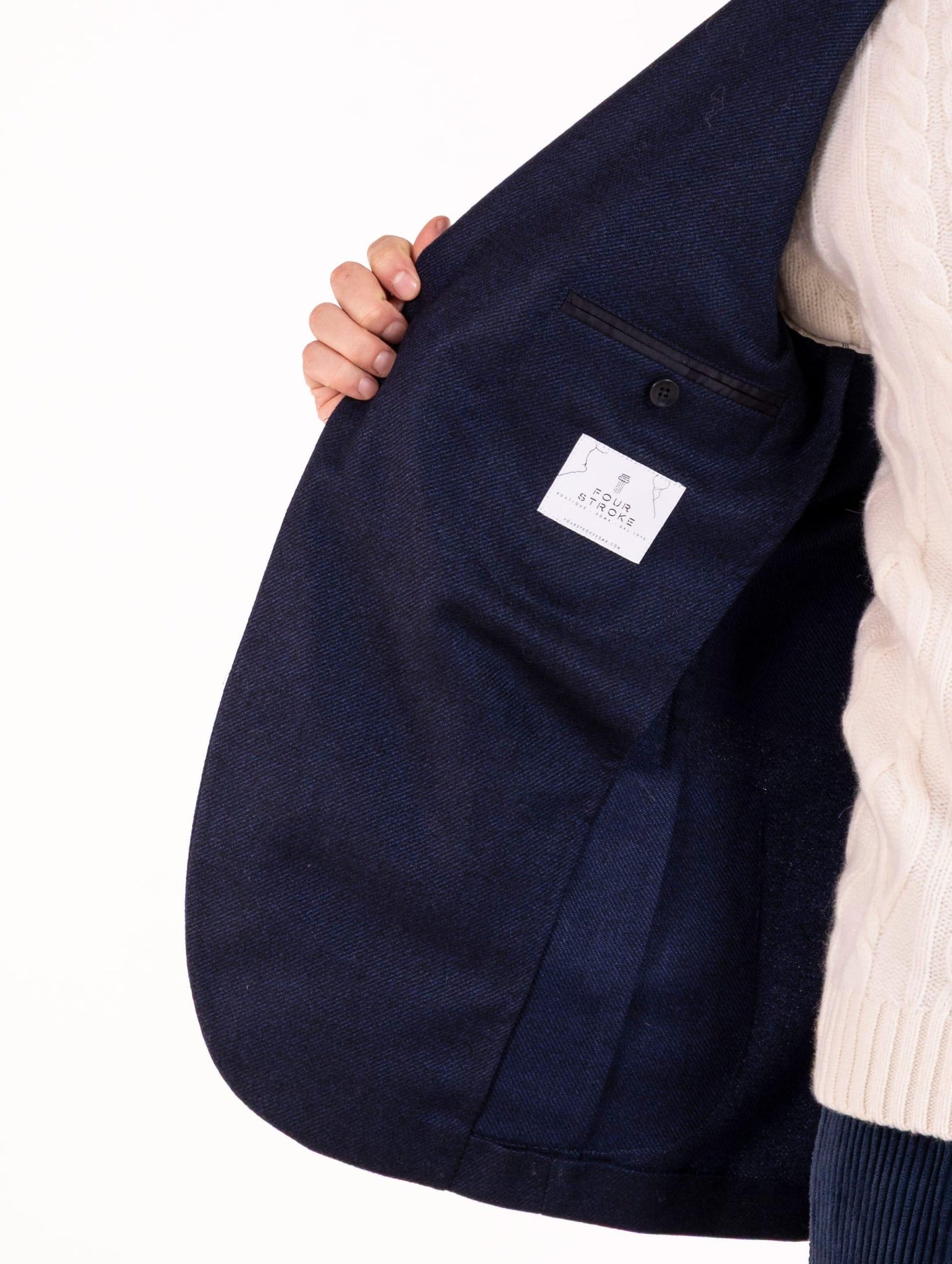 Giacca Monopetto Four Stroke in Lana Vergine Bluette e Blu MADRID2/13135656 Four Stroke