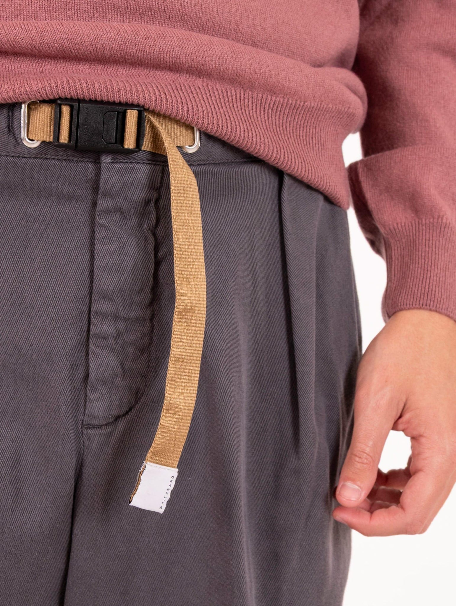 Pantalone White Sand in Tencel e Cotone Fango 25WSU8025934 White Sand