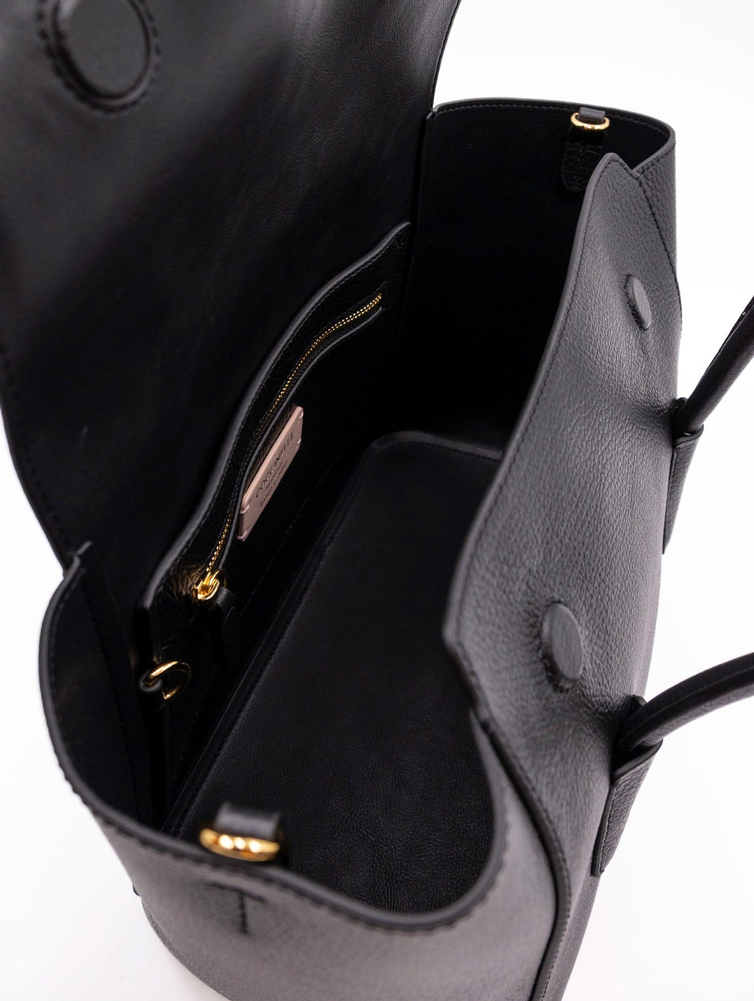 Borsa Double Beat Coccinelle in Pelle Martellata Nero E1T8A180201001 Coccinelle