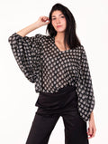Blusa Angela Four Stroke in Cotone Bianco e Nero