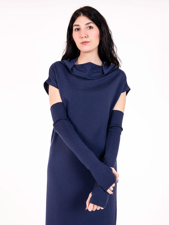 Manicotti Alpha Studio in Pura Lana Blu