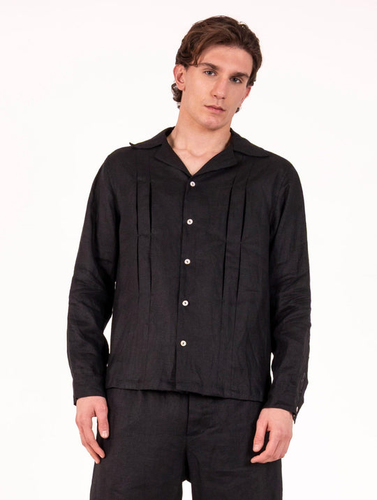 Camicia Soffietti Front Street Nera