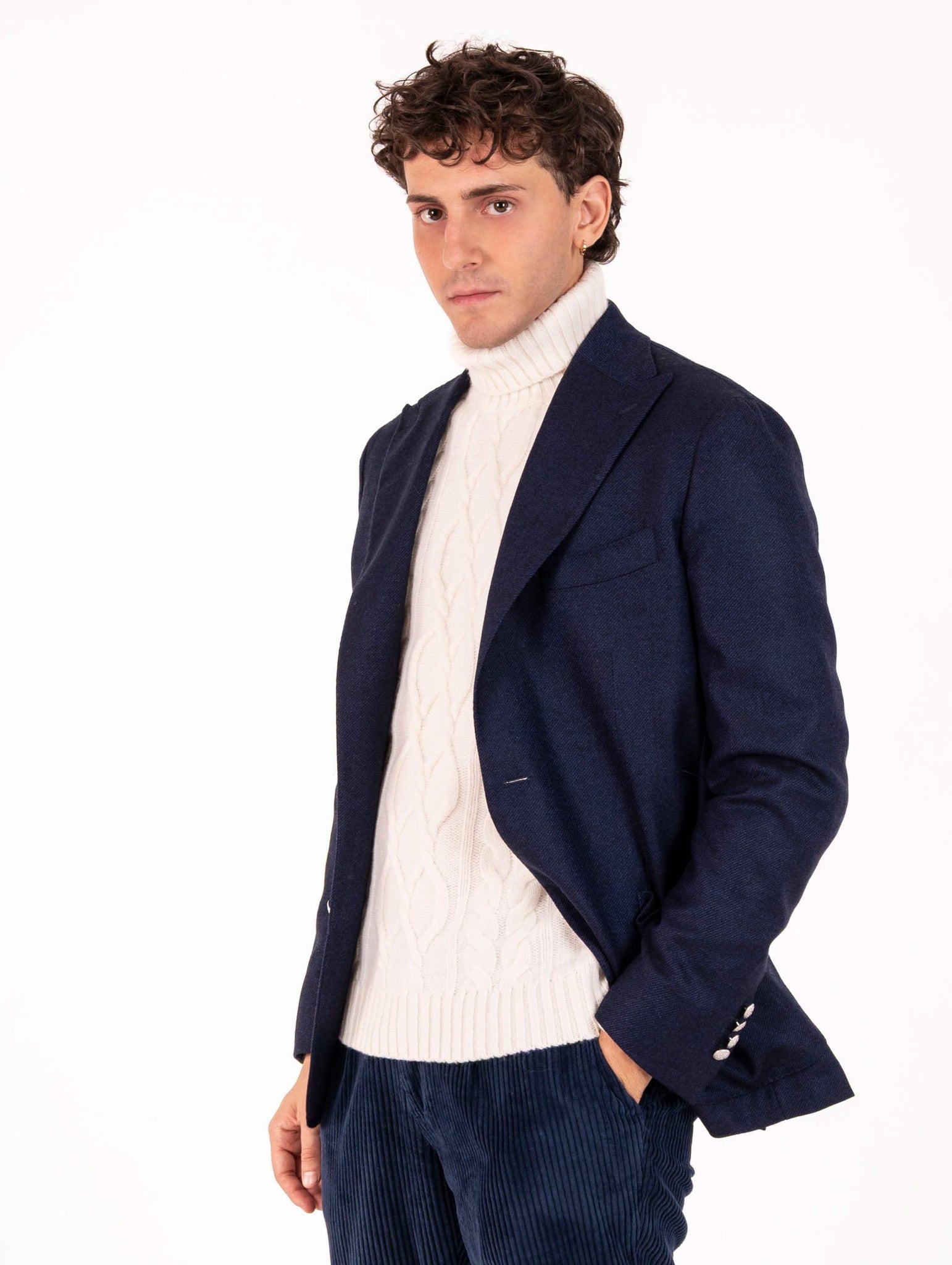 Giacca Monopetto Four Stroke in Lana Vergine Bluette e Blu MADRID2/13135656 Four Stroke