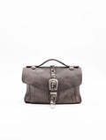 Borsa Porzia Campomaggi con Borchie e Strass in Pelle Cemento