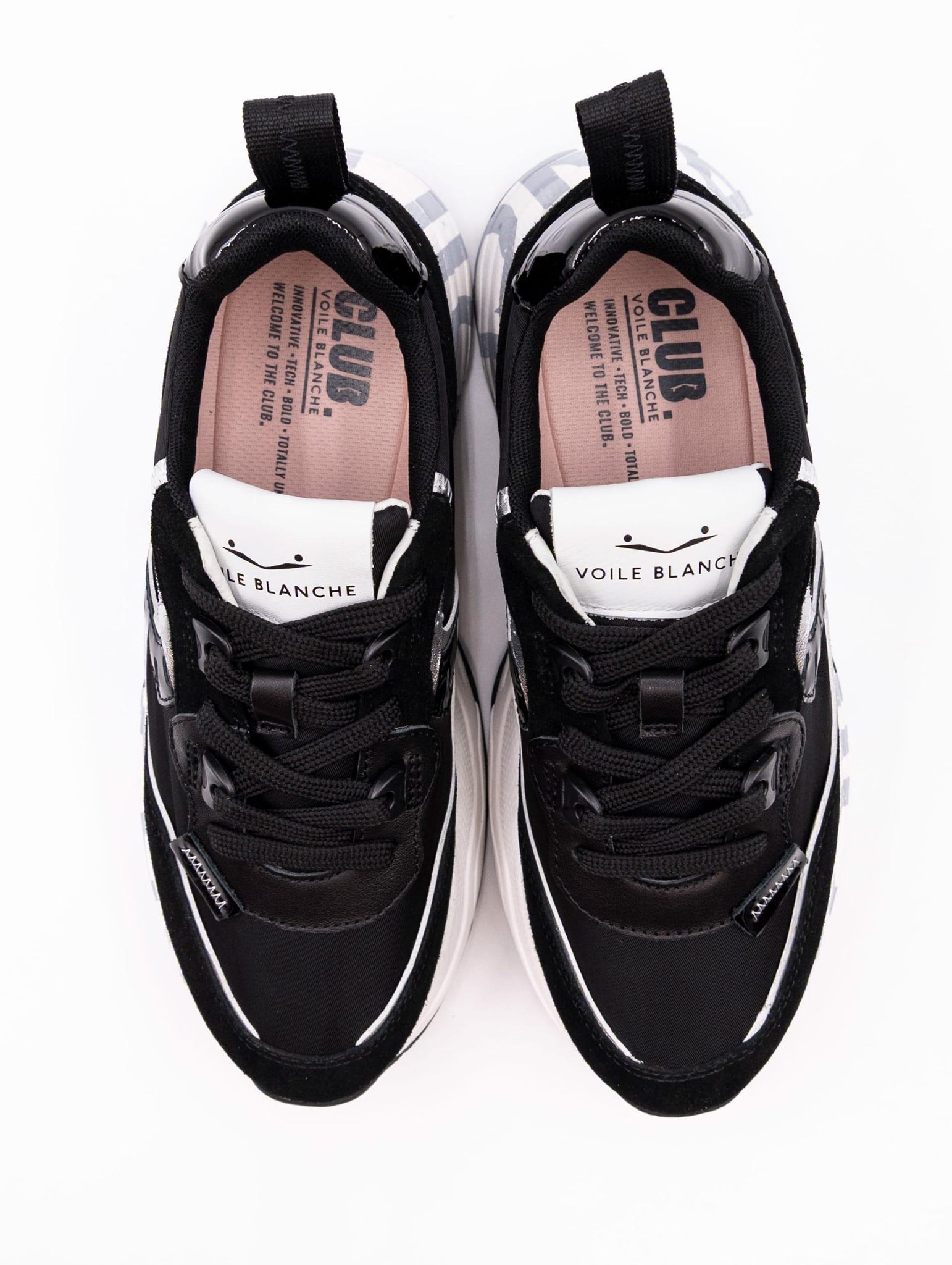 Sneakers Club Voile Blanche in Suede e Nylon Nera CLUB105BLACKSILVER Voile Blanche